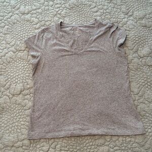 Banana Republic Factory Timeless V-Neck SS Tee Heather Gray | Size L | Good